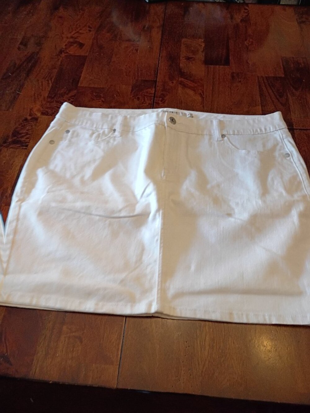 Torrid Classic White Denim Mini Skirt